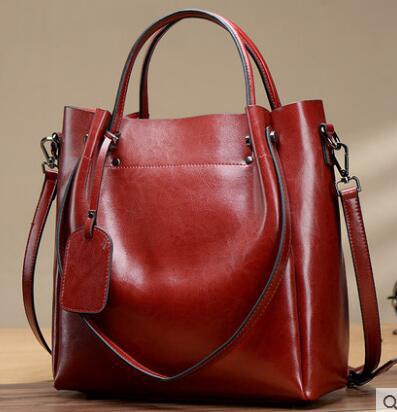 Bolsa de Cuero Vacuno Encerado Portátil para Mujer - Image 3
