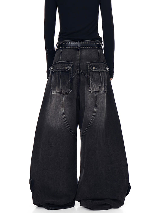 Pantalones Cargo Vintage Desgastados Multi-bolsillos Pierna Ancha Suelta - Image 11