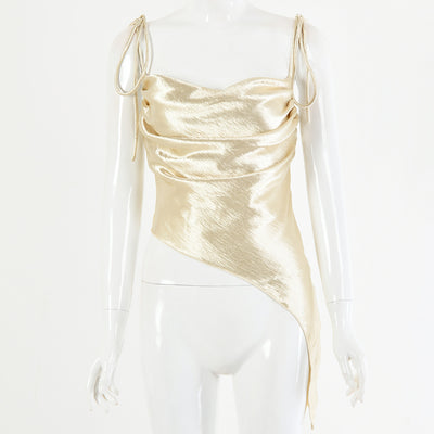 Top Satinado Escote U con Moño y Espalda Descubierta - Image 11