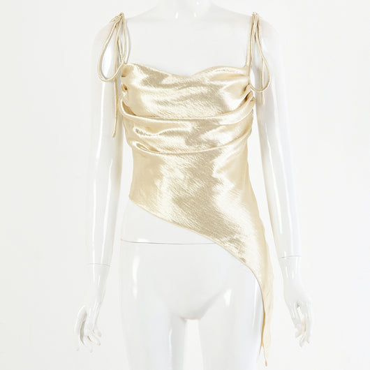 Top Satinado Escote U con Moño y Espalda Descubierta - Image 11