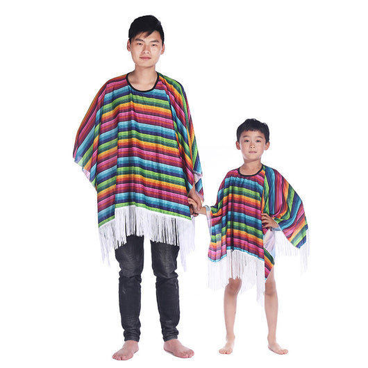 Capa Mexicana Disfraz Halloween - Poncho Fiesta Adulto e Infantil con Accesorios - Image 8