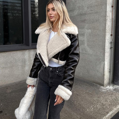 Chaqueta Slim de Solapa Corta y Manga Larga con Estilo Personalizado
