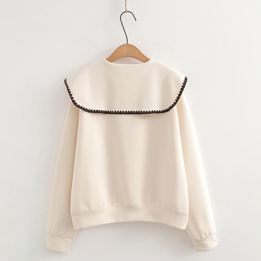 Blusa Estilo Universitario Cuello Occidental Suelta y Versátil - Image 5