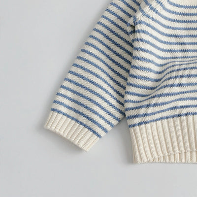 Suéter Tejido Coreano Oversized a Rayas con Capas Intercambiables - Image 11