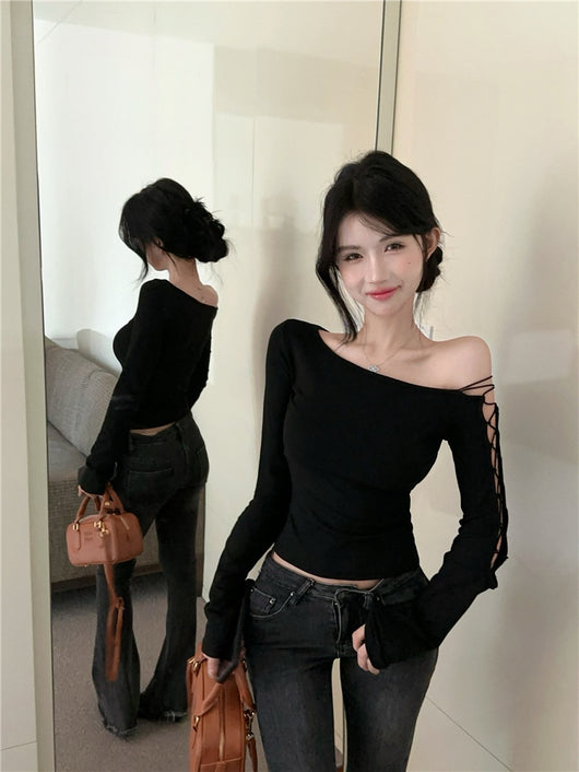 Blusa Negra de Manga Larga Elegante Estilo Diseñador - Image 11