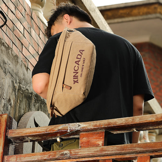 Bolsa de Pecho Multifuncional para Hombre - Mochila de Lona de Gran Capacidad - Image 5