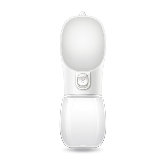 Pink portable pet drinking cup with a clear water reservoir and a paw print button for dispensing water. - Image 8