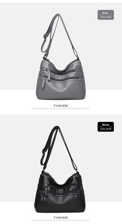 Bolso Bandolera de Cuero Genuino Lavado - Diseño Minimalista Versátil - Image 26