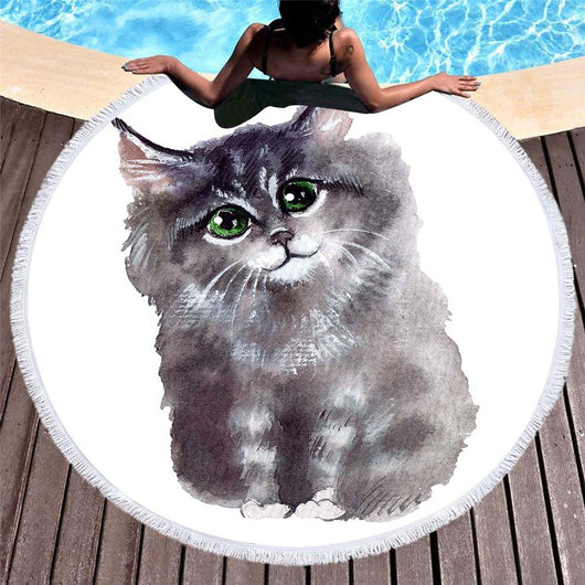 Toalla de Playa con Diseño 3D de Gatos y Perros - Image 3