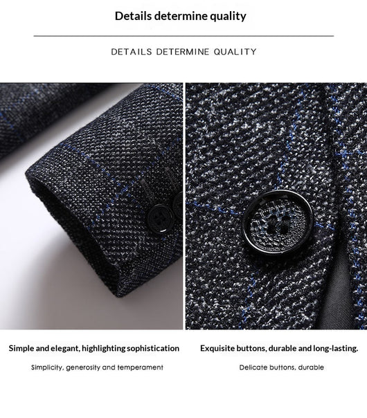 Blazer Cuadros Casual Elegante de Solapa Simple - Image 8
