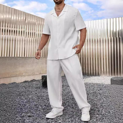 Conjunto Casual Ejecutivo: Camisa de Manga Corta y Pantalón para Hombre - Image 2