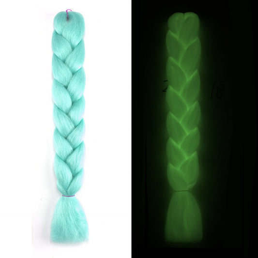 Peluca de Trenzas Grandes con Fibra Química Fluorescente Luminosa - Image 2