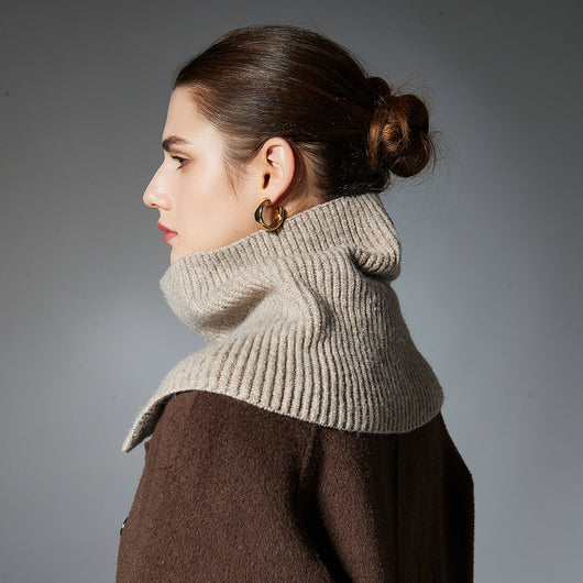 Bufanda de Lana Tejida con Flores y Botones - Estilo Europeo Otoño Invierno - Image 3