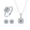 Korean Estilo Asterism Moissanite Ring Necklace Suit Moissanite 3piece Set