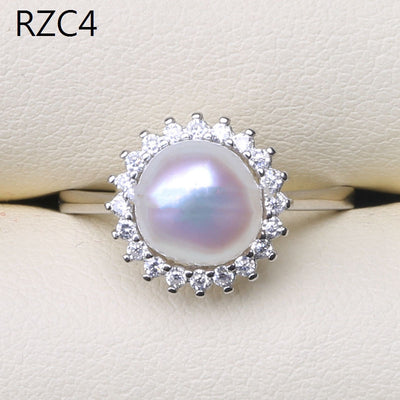 Anillo de Perla Barroca Natural Diseño Luna Platino - Image 36