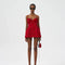 Vestido Sling Estampado Rojo Elegante y Sensual