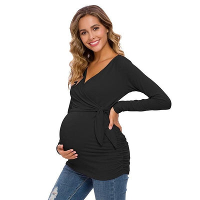 Blusas Premamá de Manga Larga y Cuello en V - Image 21