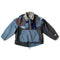 Chaqueta Térmica Color Block con Cuello Alto y Costuras de Cuadros
