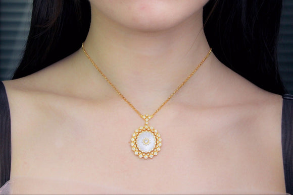 Collar Colgante de Plata 925 Efecto Cepillado Lujo Ligero