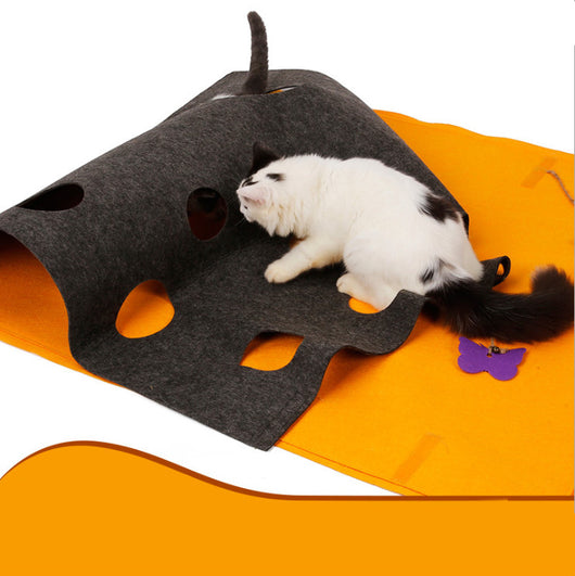 Túnel de Juego Interactivo con Tapete Puzzle para Gatos - Image 11