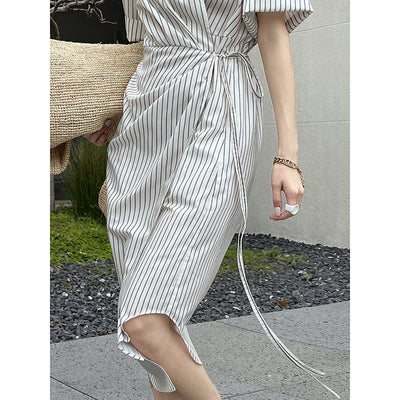 Vestido Camisa Mujer con Abertura Lateral Asimétrica y Solapa - Image 13