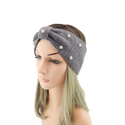Diadema Tejida de Lana con Moño de Perlas para Mujer - Image 28
