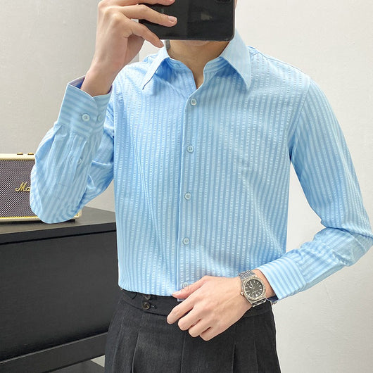 Camisa Striped Modal Antiárrugas para Hombre