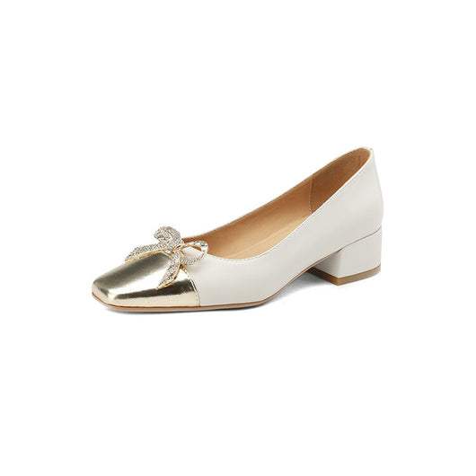 Zapatos Laborales Negros para Mujer con Tacón Grueso y Moño - Image 3