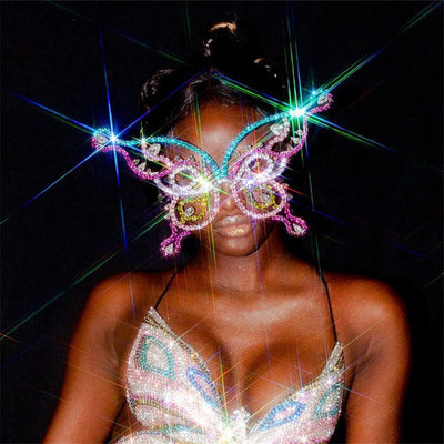 Máscara de Mariposa con Cristales Brillantes para Fiestas y Eventos - Image 11