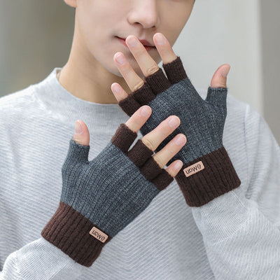 Guantes Tejidos Gruesos de Media Caña para Hombre - Image 18