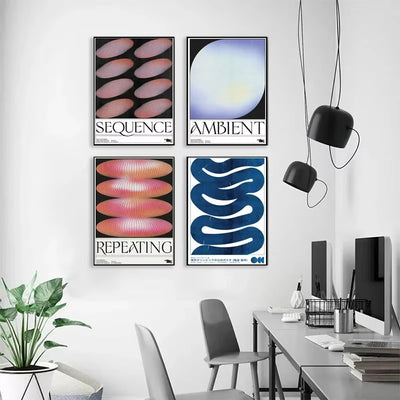 Póster Geométrico Abstracto Japonés Retro para Sala de Estar - Image 3