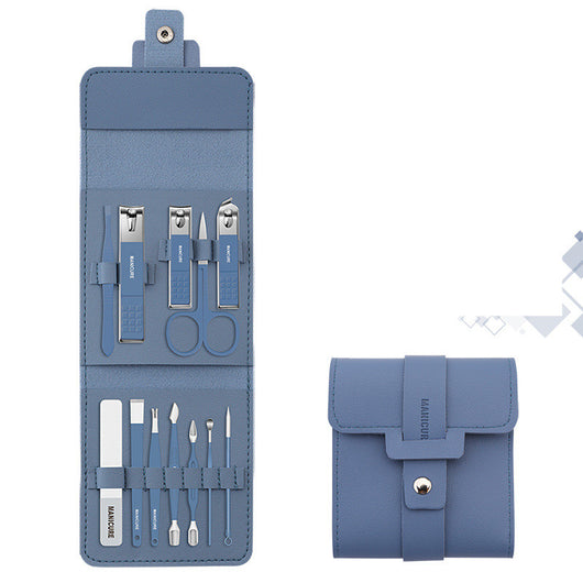 Kit Completo de 16 Herramientas de Manicura en Acero Inoxidable con Estuche PU - Image 4