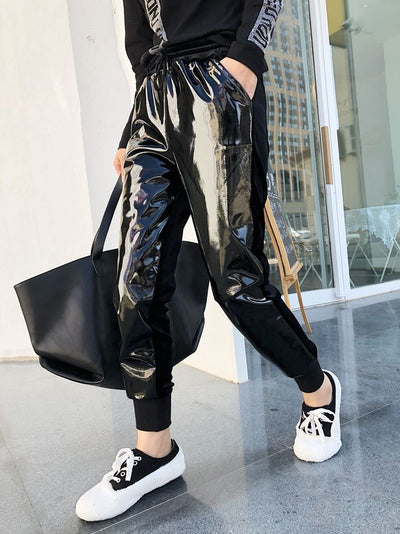 Pantalones de Chándal Terciopelo Brillante con Cintura Elástica - Image 9