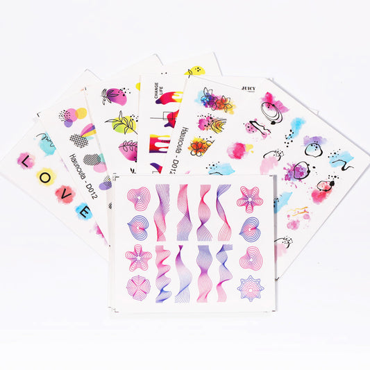 Calcomanías de Diseño de Uñas Arcoíris con Transferencia DIY