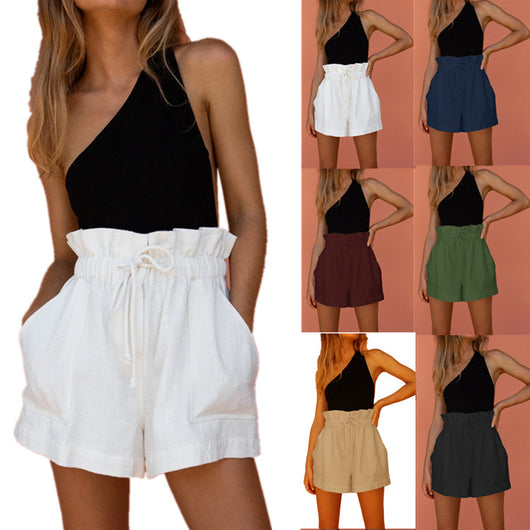 Pantalón Corto Holgado de Algodón y Lino con Cintura Ajustable - Image 13