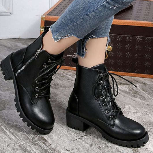 Botas de Combate Vintage para Mujer - Estilo Otoñal - Image 10
