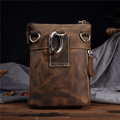 Bolso Bandolera de Cuero Crazy Horse Hecho a Mano para Hombre - Image 7