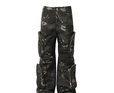 Pantalón Cargo Estilo Militar Amekaji con Múltiples Bolsillos y Corte Recto - Image 7