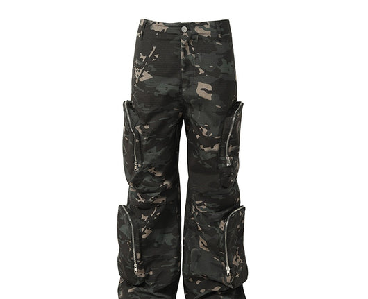 Pantalón Cargo Estilo Militar Amekaji con Múltiples Bolsillos y Corte Recto - Image 7