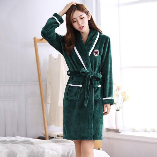 Bata Pijama de Franela Invierno Elegante y Cómoda - Image 9