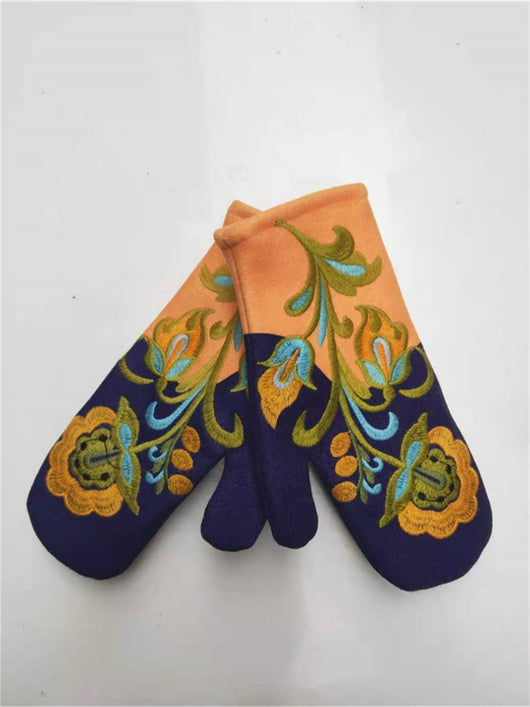 Guantes Invierno Mujer Acolchados con Bordado y Bloques de Color - Image 13