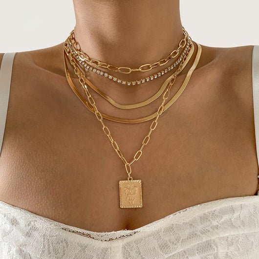 Collar de Cadena de Cobre con Cristales Incrustados - Image 8