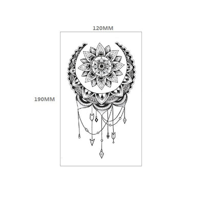 Tatuaje Temporal Floral Impermeable Rosa Negra - Diseño Totem Personalizable - Image 9