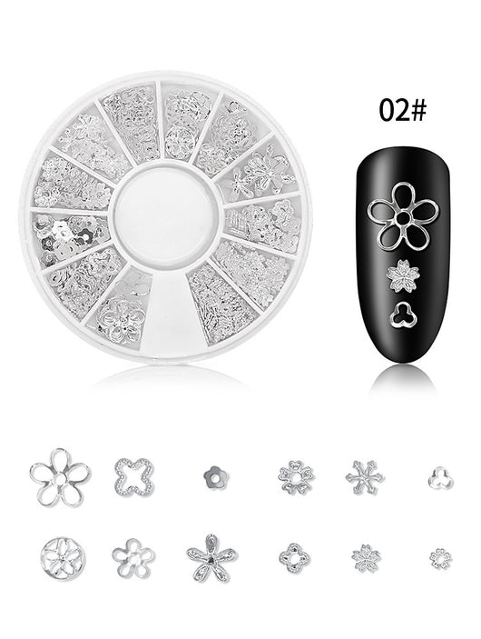 Caja Organizadora de Remaches Plateados con Strass y 12 Compartimentos - Image 10
