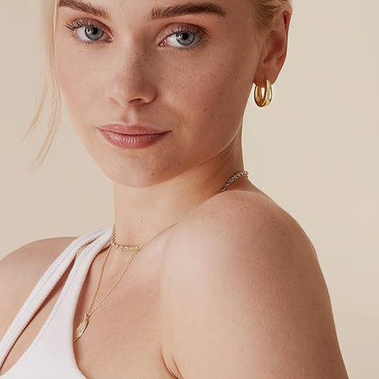 Aretes Ovalados Brillantes Estilo Europeo y Americano