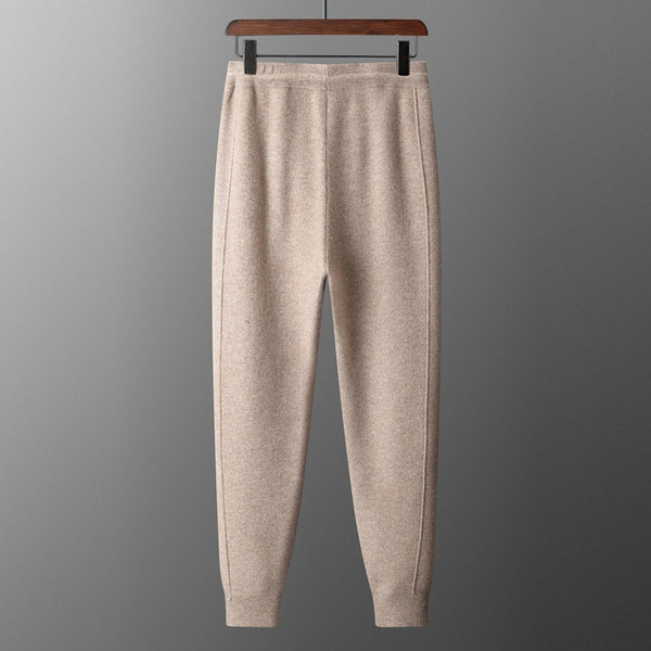 Pantalones Harem Casual de Lana Gruesa con Cintura Alta para Hombre