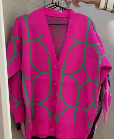 Cardigan Tejido Jacquard para Mujer - Suéter Elegante y Versátil - Image 3