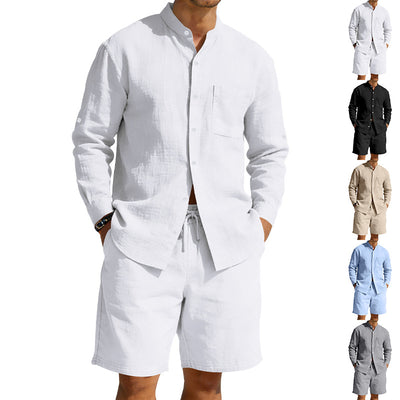 Conjunto de Camisa y Shorts de Lino para Hombre - Image 2