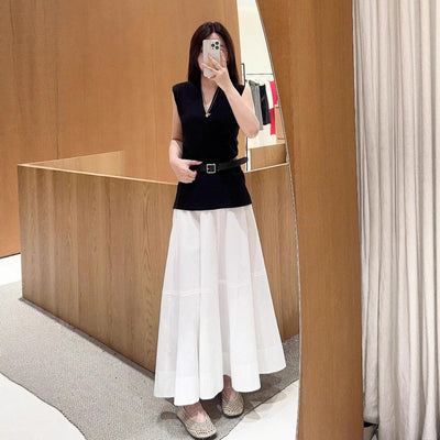 Traje Falda Blusa Sin Mangas Mujer Casual Elegante - Image 4