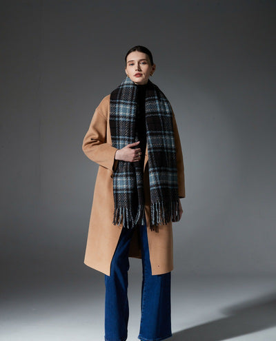 Bufanda Escocesa Azul Otoño Invierno - Estilo Europeo y Americano - Image 14